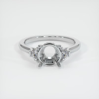 10K White Gold Three Stone Ring Setting Image
