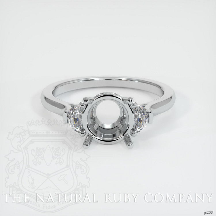 14K White Gold Three Stone Ring Setting