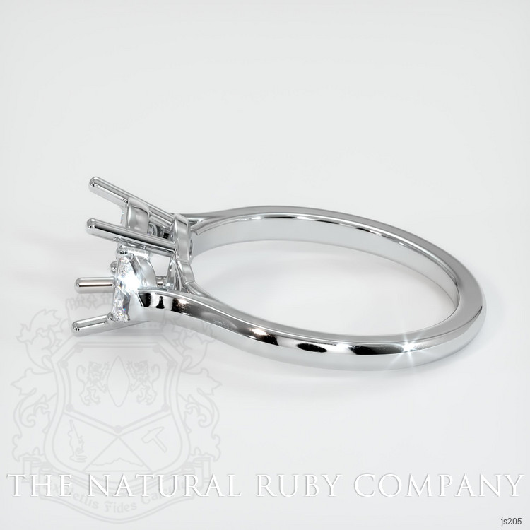 14K White Gold Three Stone Ring Setting