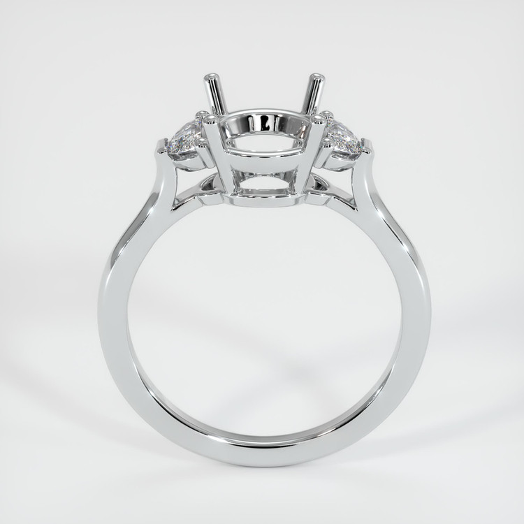 14K White Gold Three Stone Ring Setting