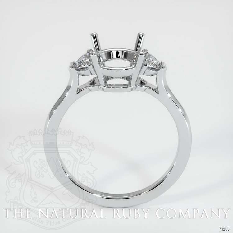 14K White Gold Three Stone Ring Setting