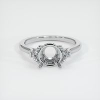 18K White Gold Three Stone Ring Setting Image