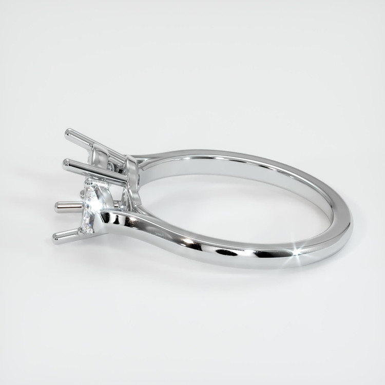 18K White Gold Three Stone Ring Setting