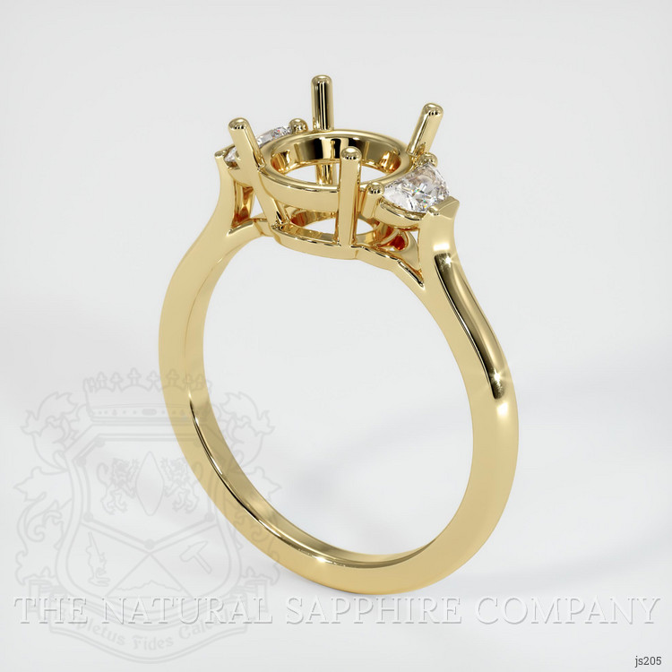 10K Yellow Gold Three Stone Ring Setting