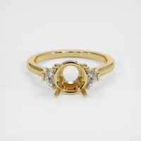 10K Yellow Gold Three Stone Ring Setting Image