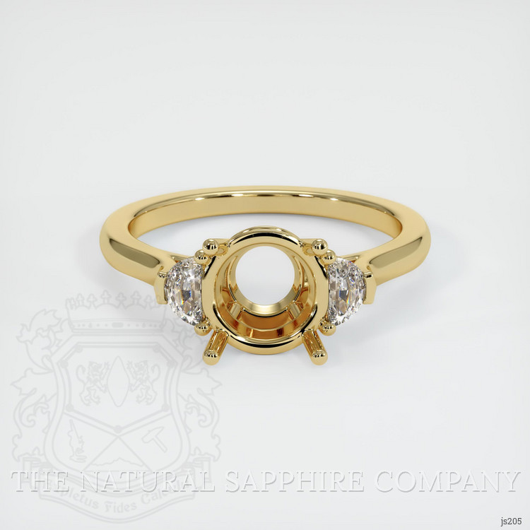 10K Yellow Gold Three Stone Ring Setting