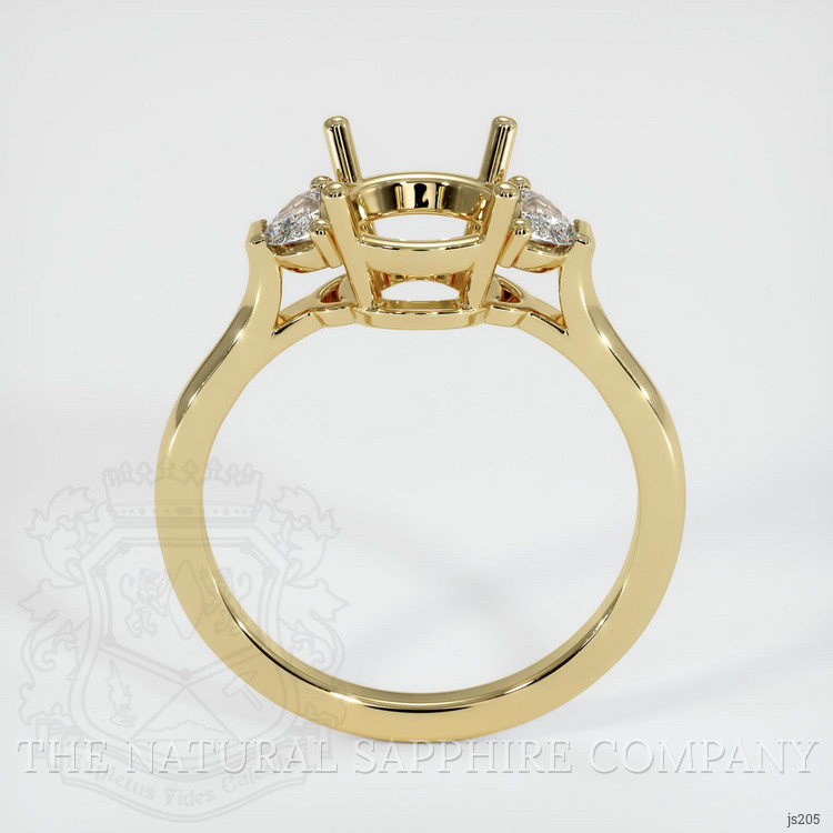 10K Yellow Gold Three Stone Ring Setting