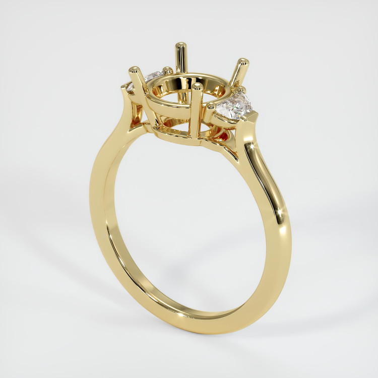 14K Yellow Gold Three Stone Ring Setting