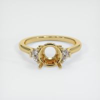 14K Yellow Gold Three Stone Ring Setting Image