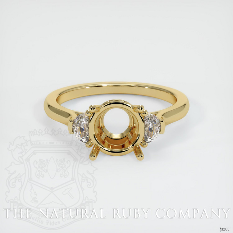 14K Yellow Gold Three Stone Ring Setting