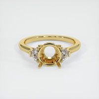 18K Yellow Gold Three Stone Ring Setting Image
