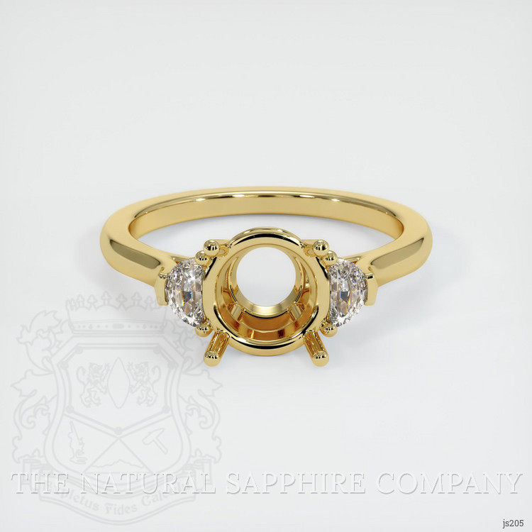 18K Yellow Gold Three Stone Ring Setting
