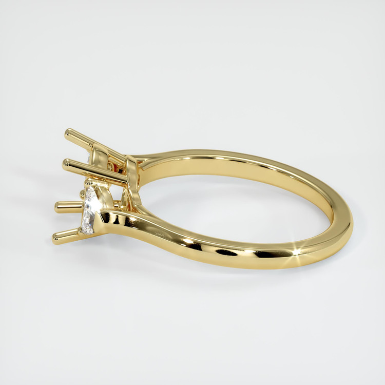 18K Yellow Gold Three Stone Ring Setting