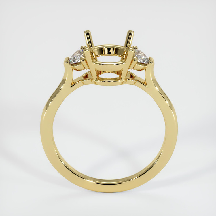 18K Yellow Gold Three Stone Ring Setting