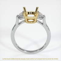14K Yellow & White Three Stone Ring Setting Image