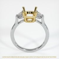 18K Yellow & White Three Stone Ring Setting Image