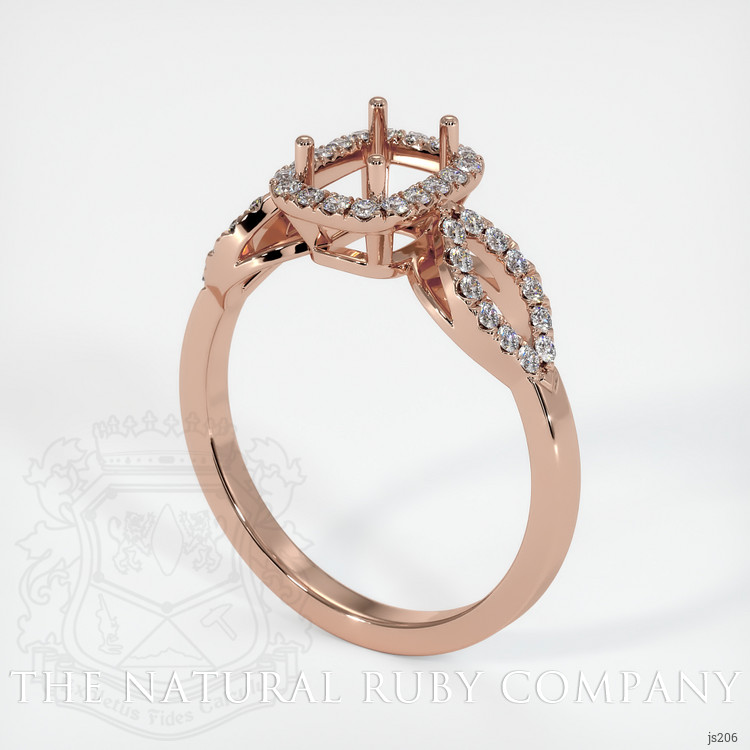 14K Rose Gold Pave Ring Setting