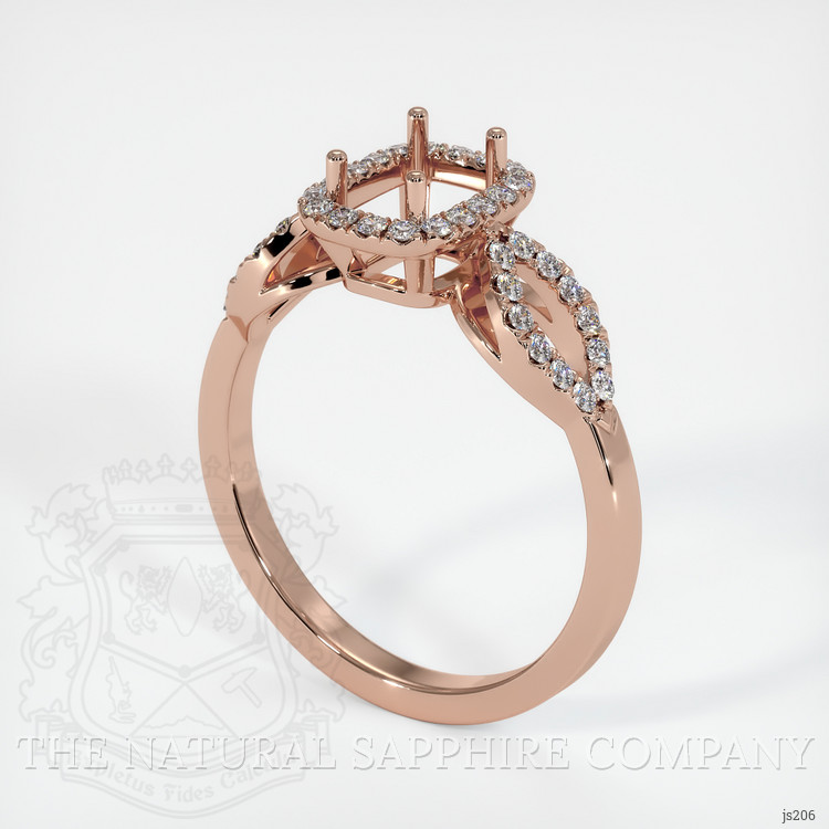 14K Rose Gold Pave Ring Setting