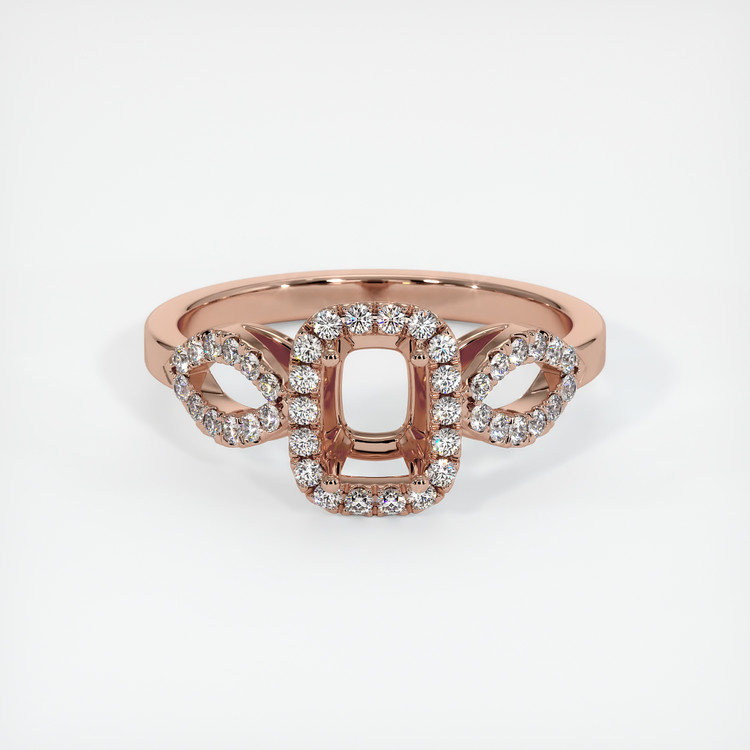 14K Rose Gold Pave Ring Setting