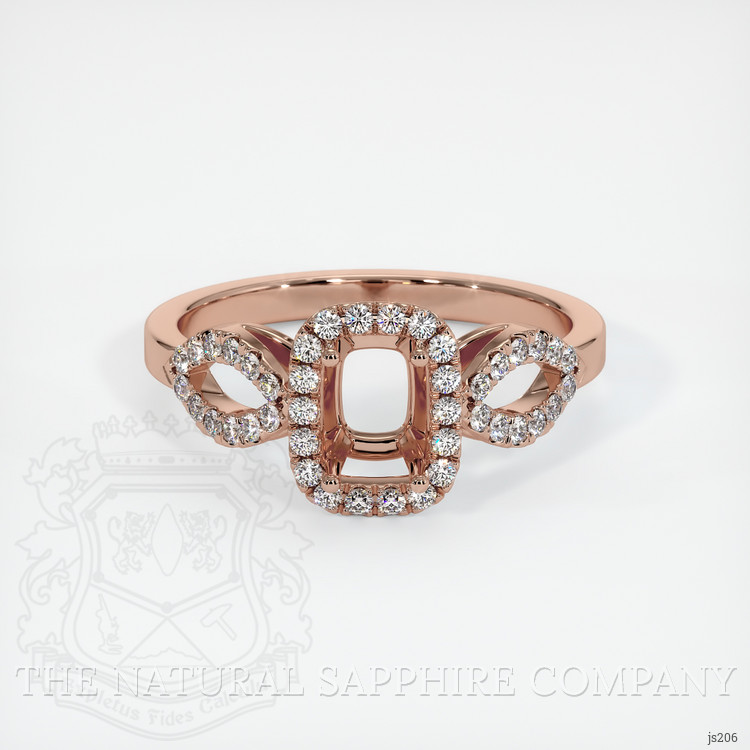 14K Rose Gold Pave Ring Setting