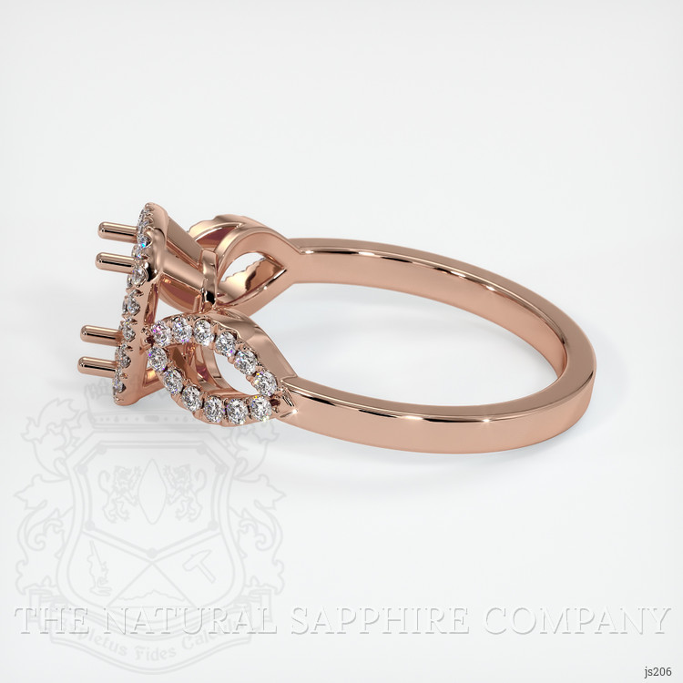 14K Rose Gold Pave Ring Setting
