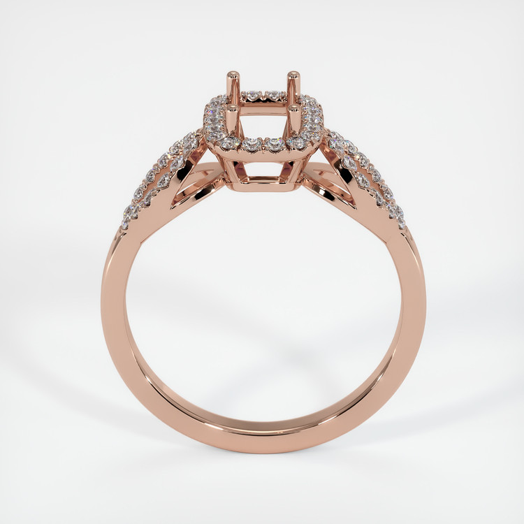 14K Rose Gold Pave Ring Setting