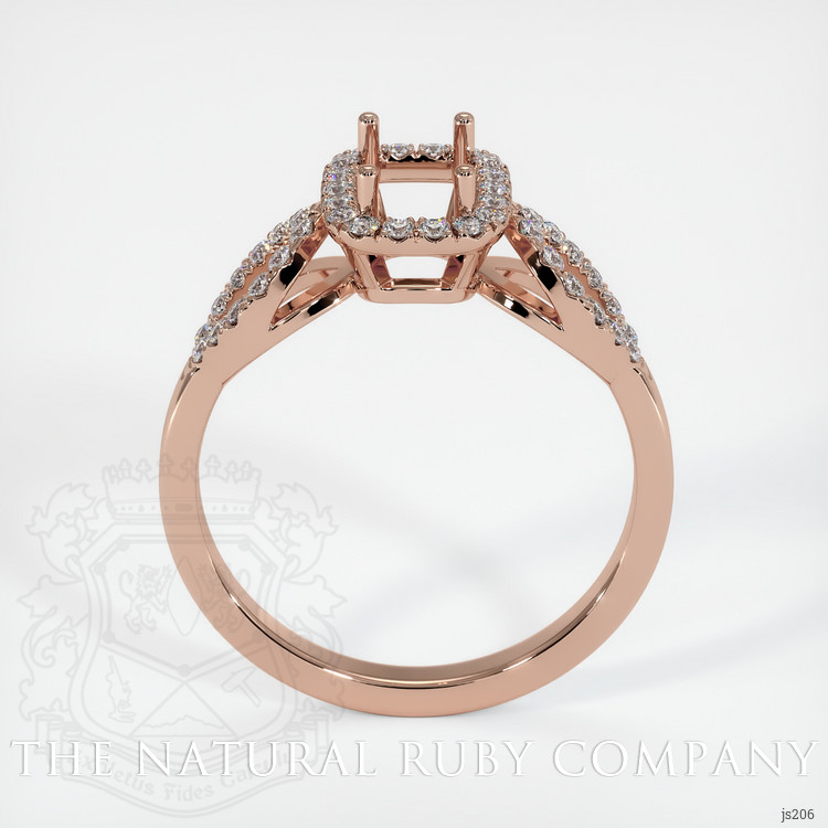 14K Rose Gold Pave Ring Setting