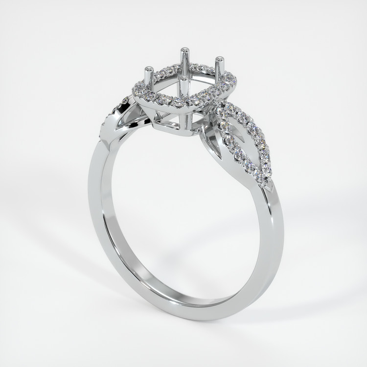 10K White Gold Pave Ring Setting