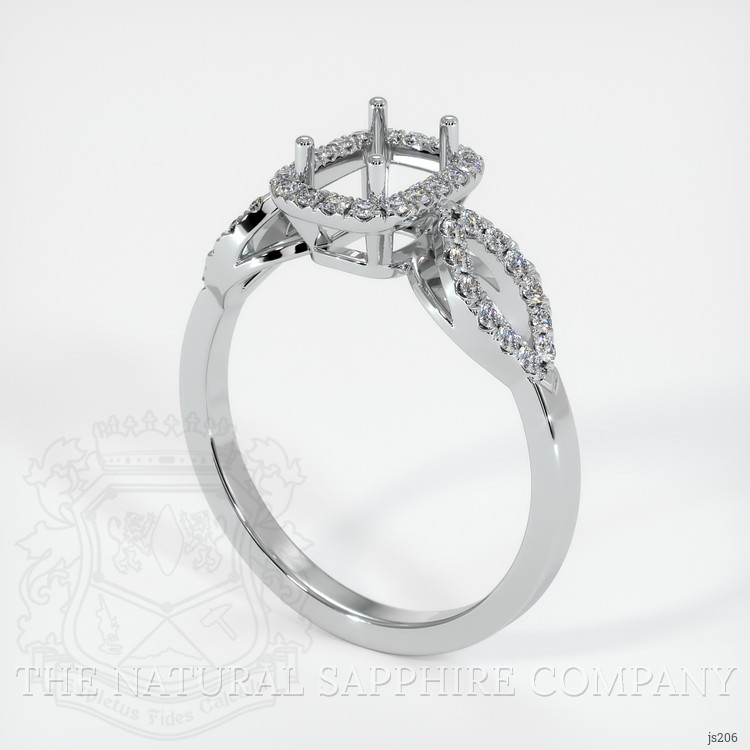 14K White Gold Pave Ring Setting