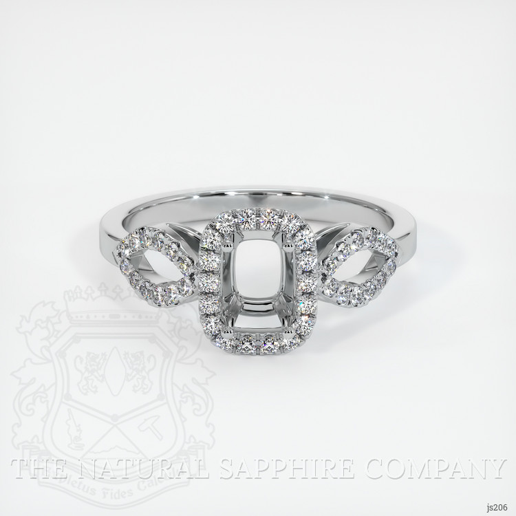 14K White Gold Pave Ring Setting