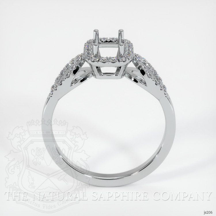 14K White Gold Pave Ring Setting