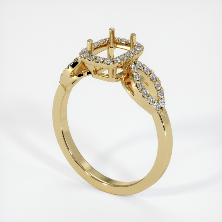 14K Yellow Gold Pave Ring Setting