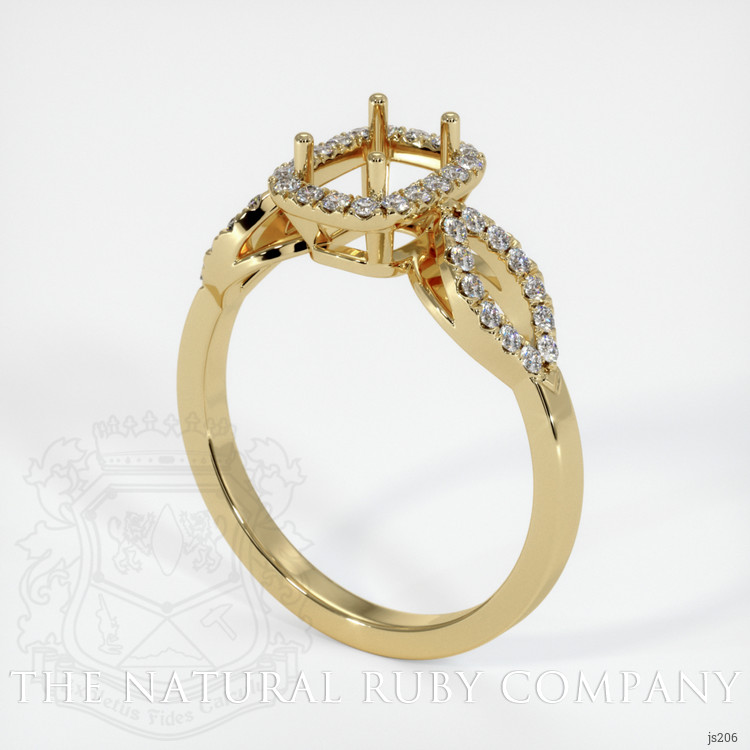 14K Yellow Gold Pave Ring Setting