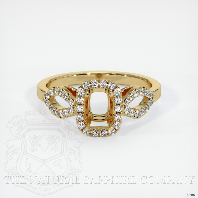 14K Yellow Gold Pave Ring Setting