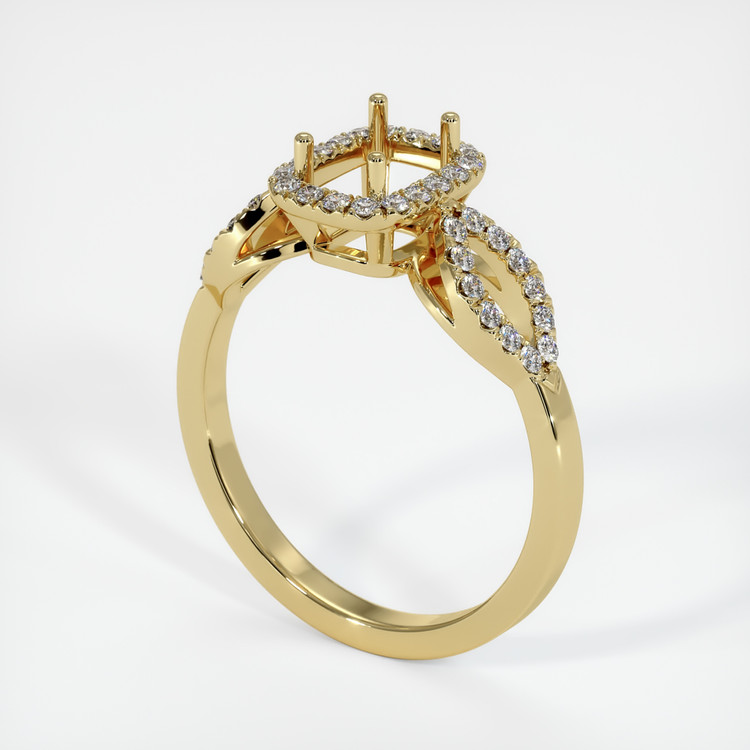 18K Yellow Gold Pave Ring Setting
