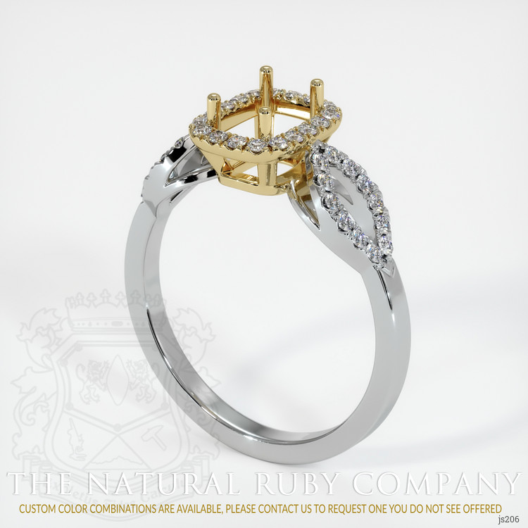 14K Yellow & White Pave Ring Setting