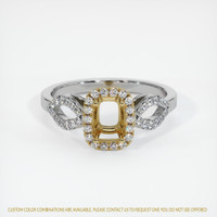 14K Yellow & White Pave Ring Setting Image