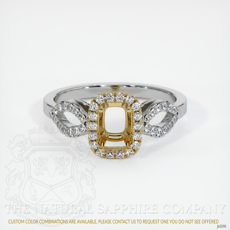 14K Yellow & White Pave Ring Setting