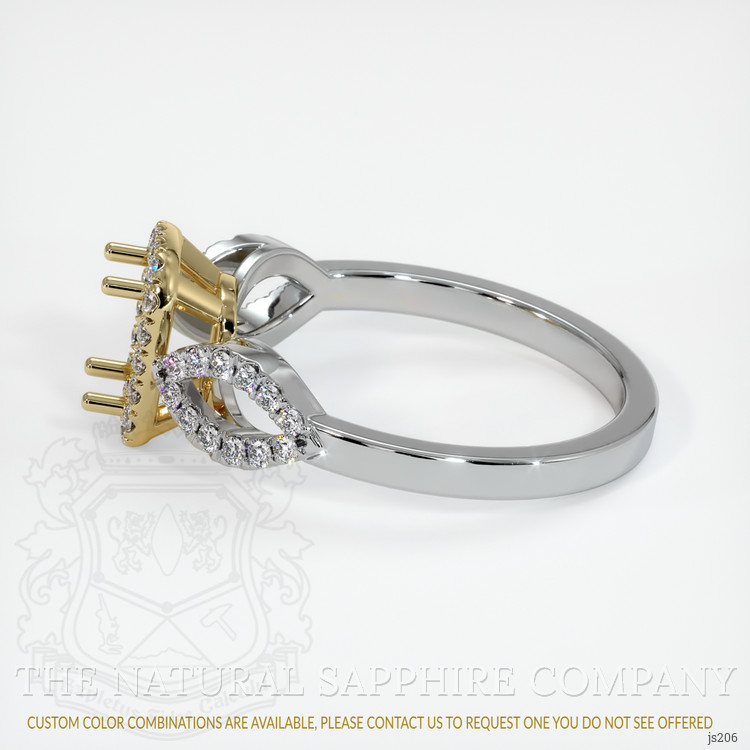 14K Yellow & White Pave Ring Setting