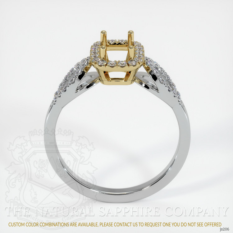 14K Yellow & White Pave Ring Setting