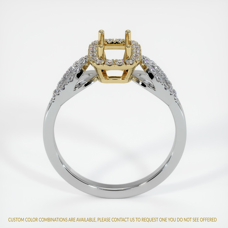 14K Yellow & White Pave Ring Setting