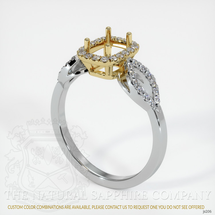 18K Yellow & White Pave Ring Setting