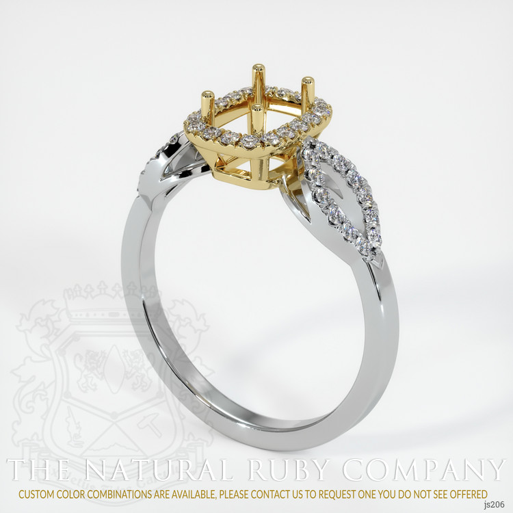 18K Yellow & White Pave Ring Setting