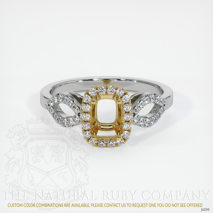 18K Yellow & White Pave Ring Setting