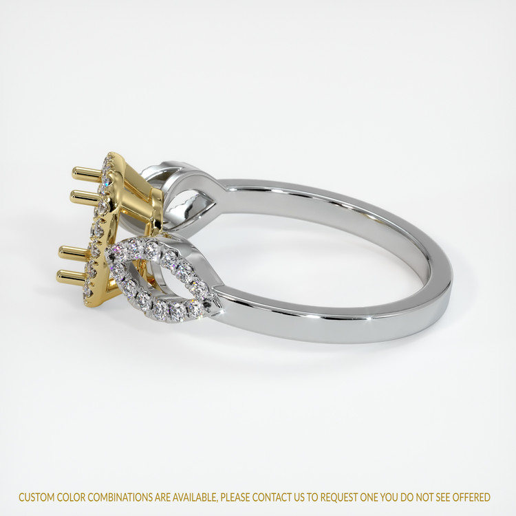 18K Yellow & White Pave Ring Setting