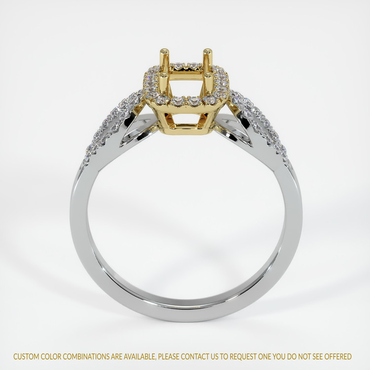 18K Yellow & White Pave Ring Setting