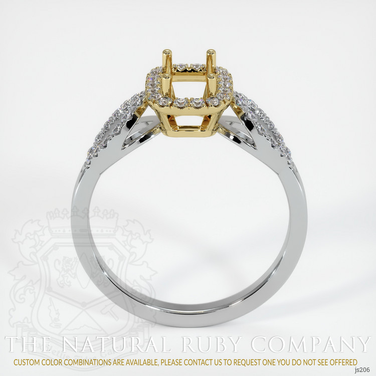 18K Yellow & White Pave Ring Setting