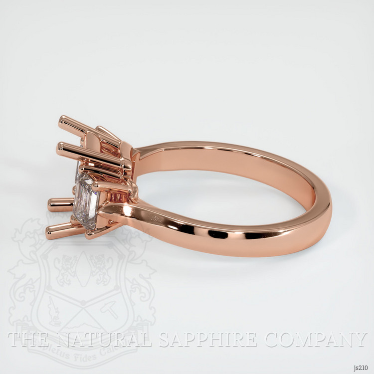 14K Rose Gold Three Stone Ring Setting