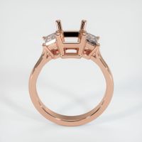 14K Rose Gold Three Stone Ring Setting Image