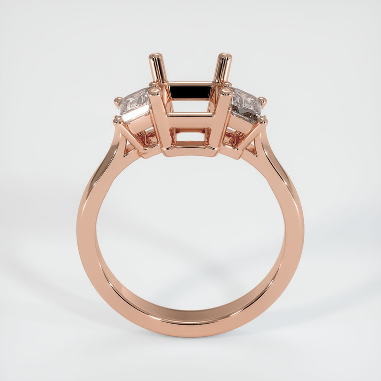14K Rose Gold Three Stone Ring Setting